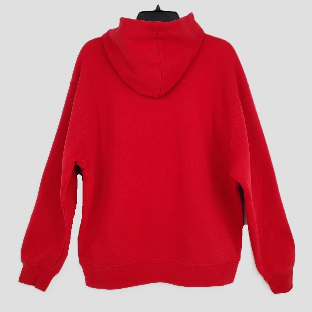 Jordan Mens Size Small Red Christmas Fireplace Graphic‎ Hoodie Sweatshirt Pocket